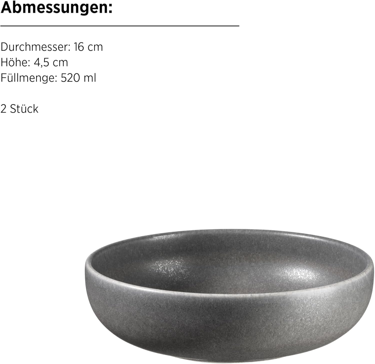 MÄSER Serie Unico, Tafelservice für 2 Personen, zeitlos, elegant, 8-teiliges Tischservice aus Keramik, Steingut, Anthrazit