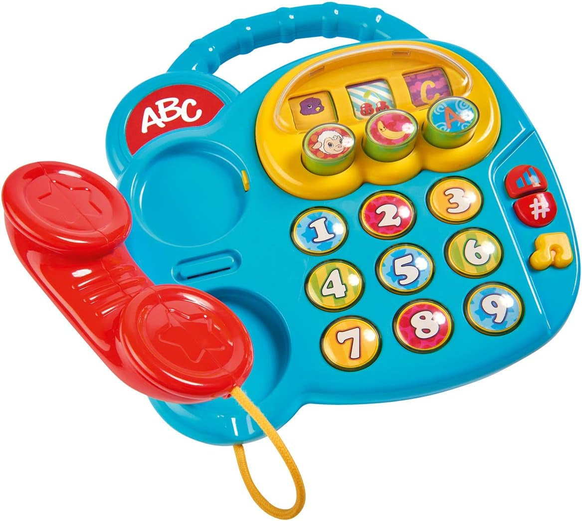 Simba 104010016 - ABC-Farbtelefon, Babyspielzeug, drehbare Bildanzeige, Lied, Spieltelefon, Lerntelefon, mit verschiedenen Geräuschen, 20 cm, Motorik, für Kleinkinder, ab 6 Monaten. Babyspielzeug Naty Shop Standardtitel