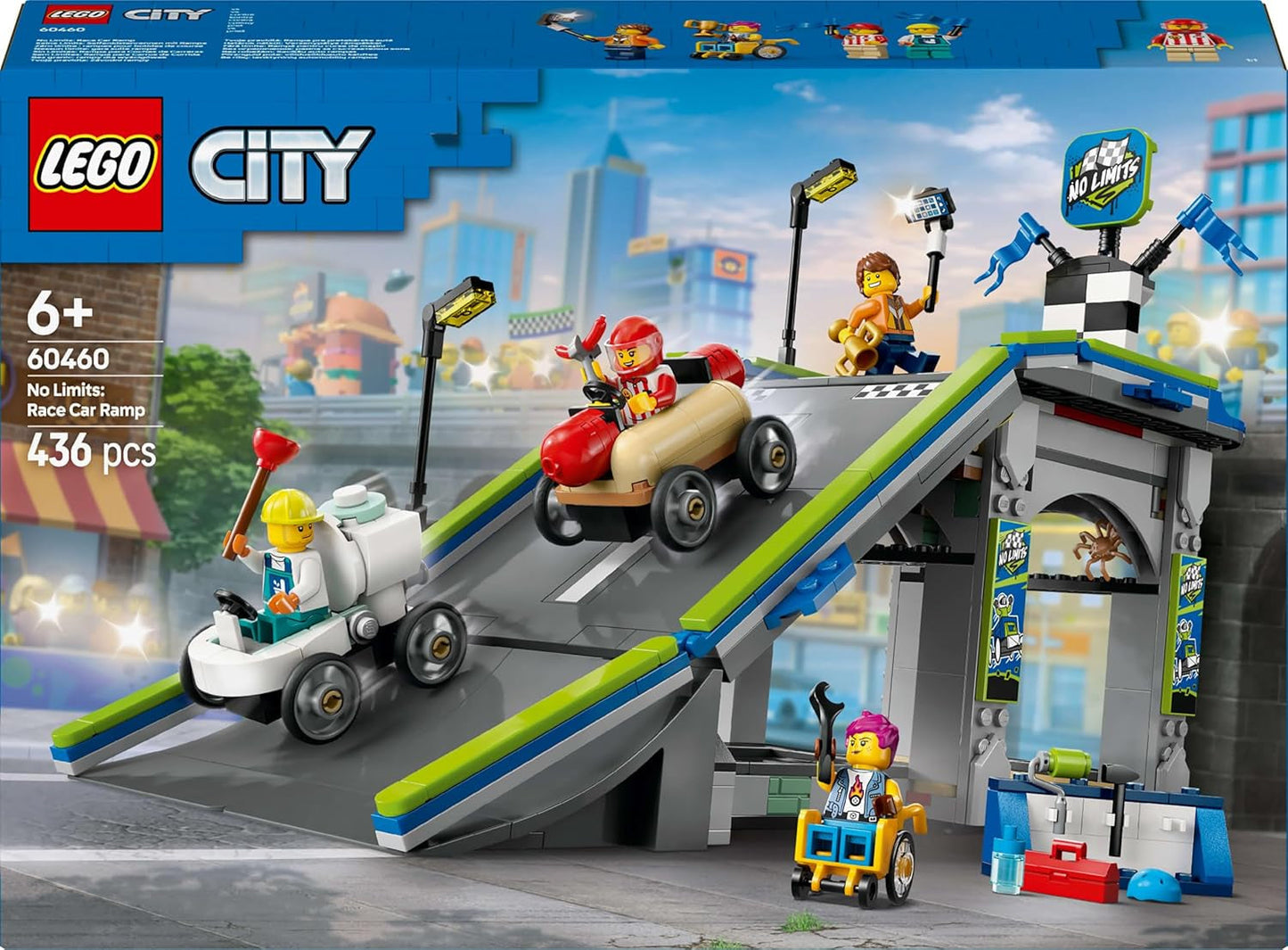 LEGO City No Limits: Seifenkistenrennen mit Rampe – Konstruktionsspielzeug für Jungen und Mädchen ab 6 Jahren – Set mit 2 Seifenkisten und 4 Racer-Minifiguren – Geschenkidee für Kinder 60460 Bausets Besuchen Sie den LEGO-Store