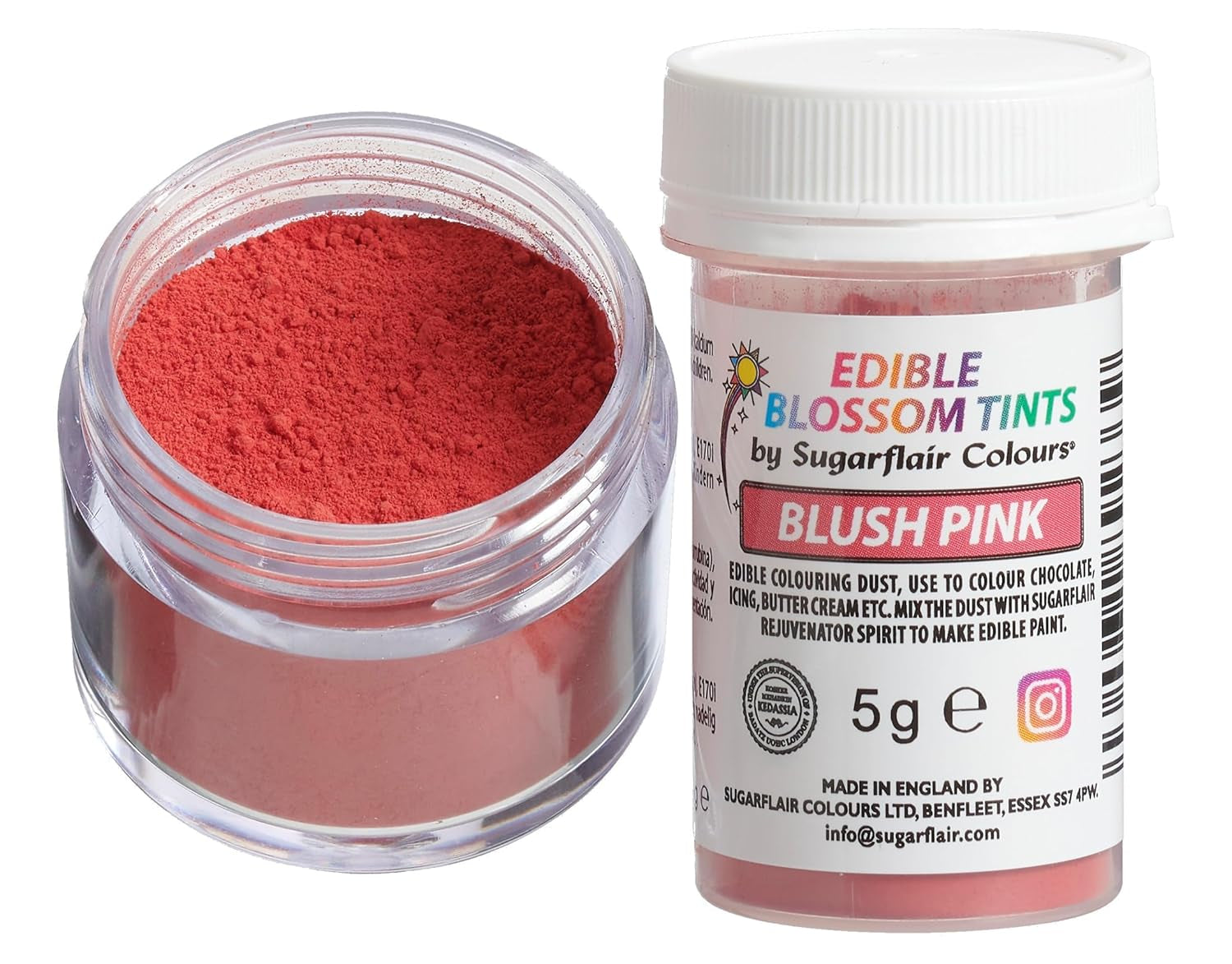 Sugarflair Blossom Tint Dust, Blassrosa – Lebensmittelfarbpulver für Kuchendekorationen, Fondant, Glasur, Schokolade, Buttercreme, Macarons und mehr – 5 g