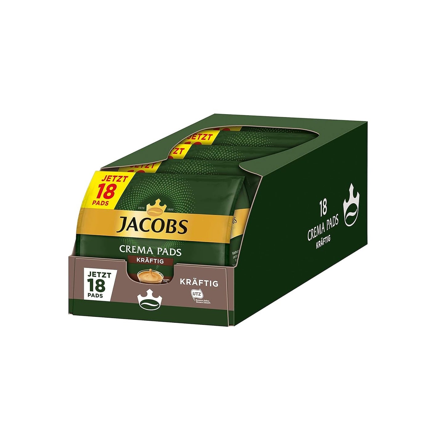Kräftig Cream Pads, 90 Senseo-kompatible Kaffeepads UTZ-zertifiziert, 5er Pack, 5 x 18 Getränke & Cream Pads, 90 Senseo-kompatible Kaffeepads UTZ-zertifiziert, 5er Pack, 5 x 18 Getränke