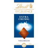 Lindt EXCELLENCE Extra cremige Milchschokolade | Riegel 100g | Feine Premium-Vollmilchschokolade mit cremig-milchigem Geschmack | Intensives und anhaltendes Aroma | Schokoladengeschenk