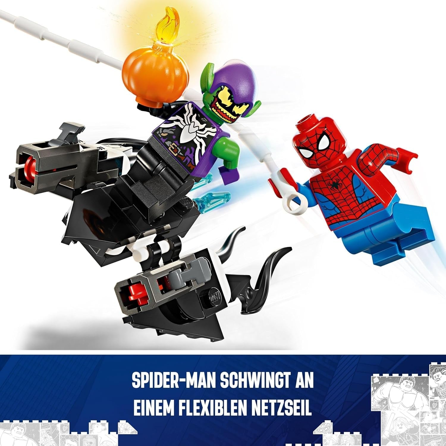LEGO Marvel Spider-Man-Rennwagen und Venom Green Goblin, Spinnen-Rollenspielspielzeug mit Superheldenfiguren und baubarem Auto, Geschenk für Kinder, Jungen und Mädchen ab 7 Jahren. 76279 Bausets. Beuche den LEGO-Store