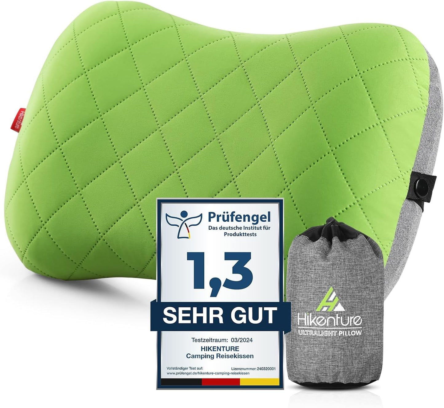HIKENTURE Aufblasbares Camping-/Reisekissen mit abnehmbarem Kissenbezug, ergonomisches Kissen, bequemes Nackenkissen für Reisen/Outdoor, aufblasbares Reise-Nackenkissen (grün) ... Zervikale orthopädische Kissen Naty Shop Grüße