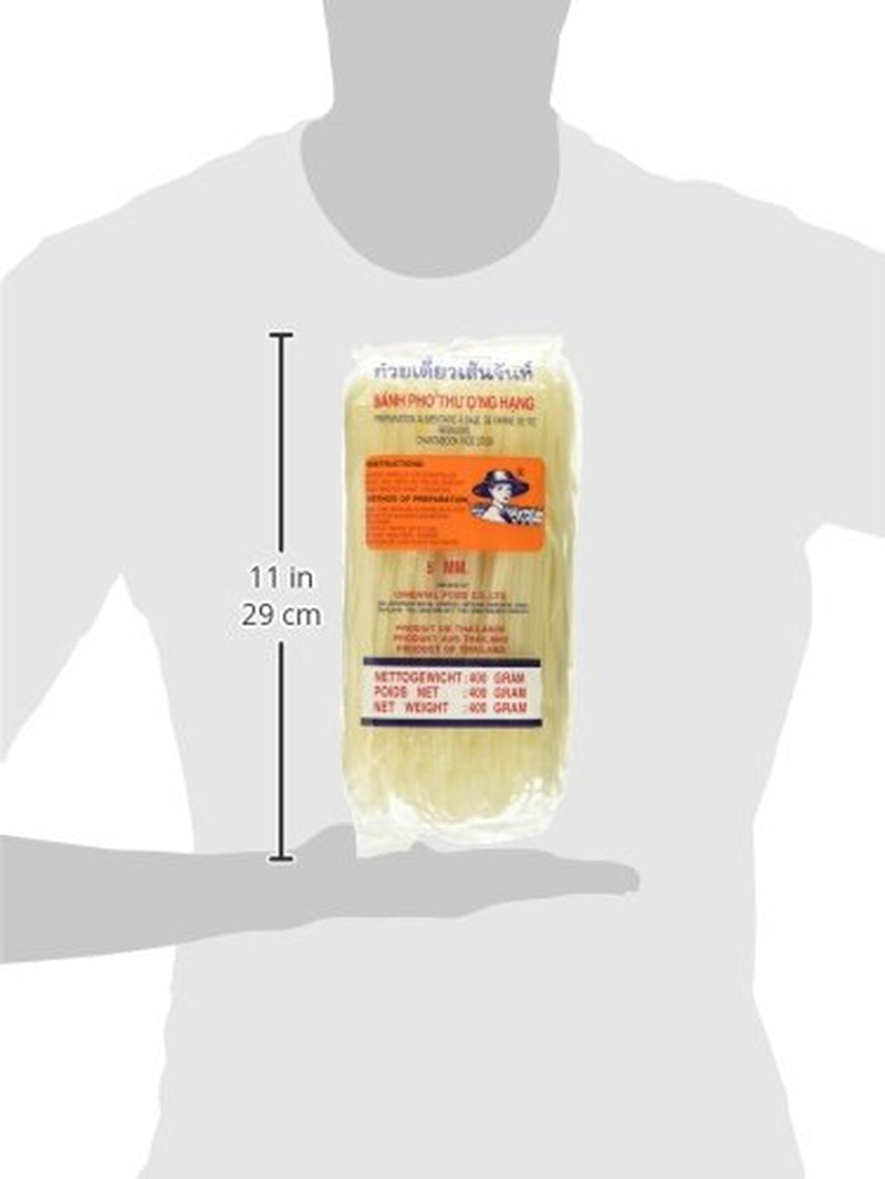 Reisnudeln – Thailändische, 5 mm breite Reisbandnudeln, hergestellt aus Reismehl – ​​17 x 400 g