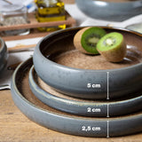 Moritz & Moritz SOLID 18-teiliges Steingut-Geschirrset für 6 Personen – Geschirrset für 6 Personen, bestehend aus 6 Speisetellern, 6 Desserttellern und 6 Speisetellern