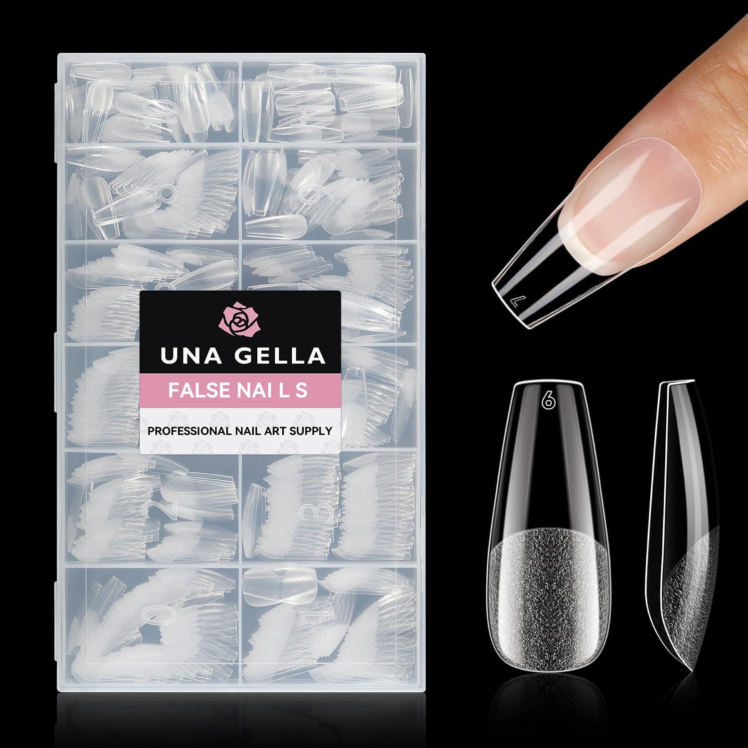 Ballerina-Gel-Nagelspitzen, 216 Stück, 12 Größen, weiche Gel-Nagelspitzen, vollständige Abdeckung, Nagelverlängerungs-Set, halbmatt, DIY, Heimkunst