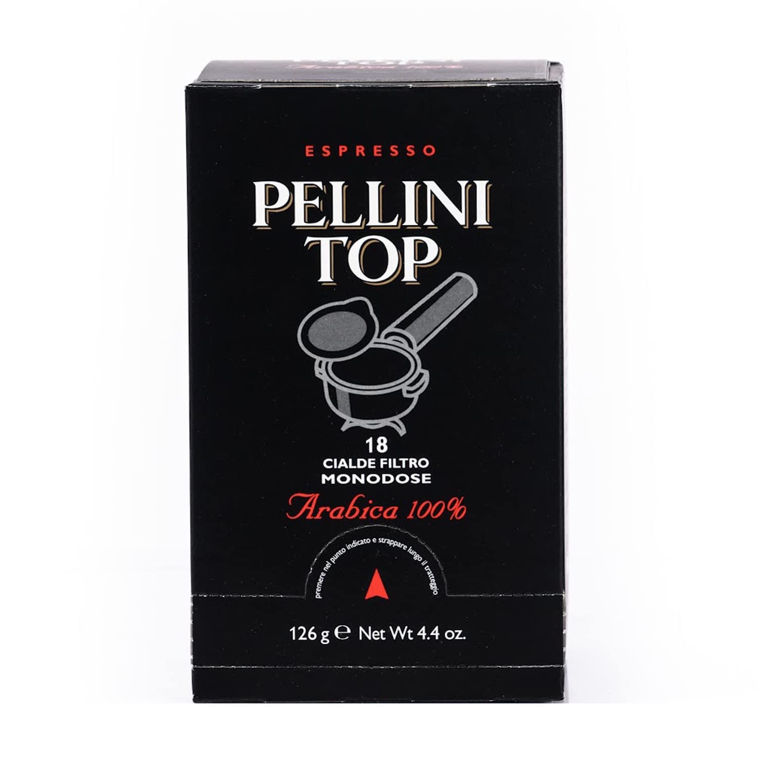 Pellini Caffè, Espresso Pellini Top 100% Arabica – 6 Packungen mit 18 Pads (6x126 g, insgesamt 108 Pads)
