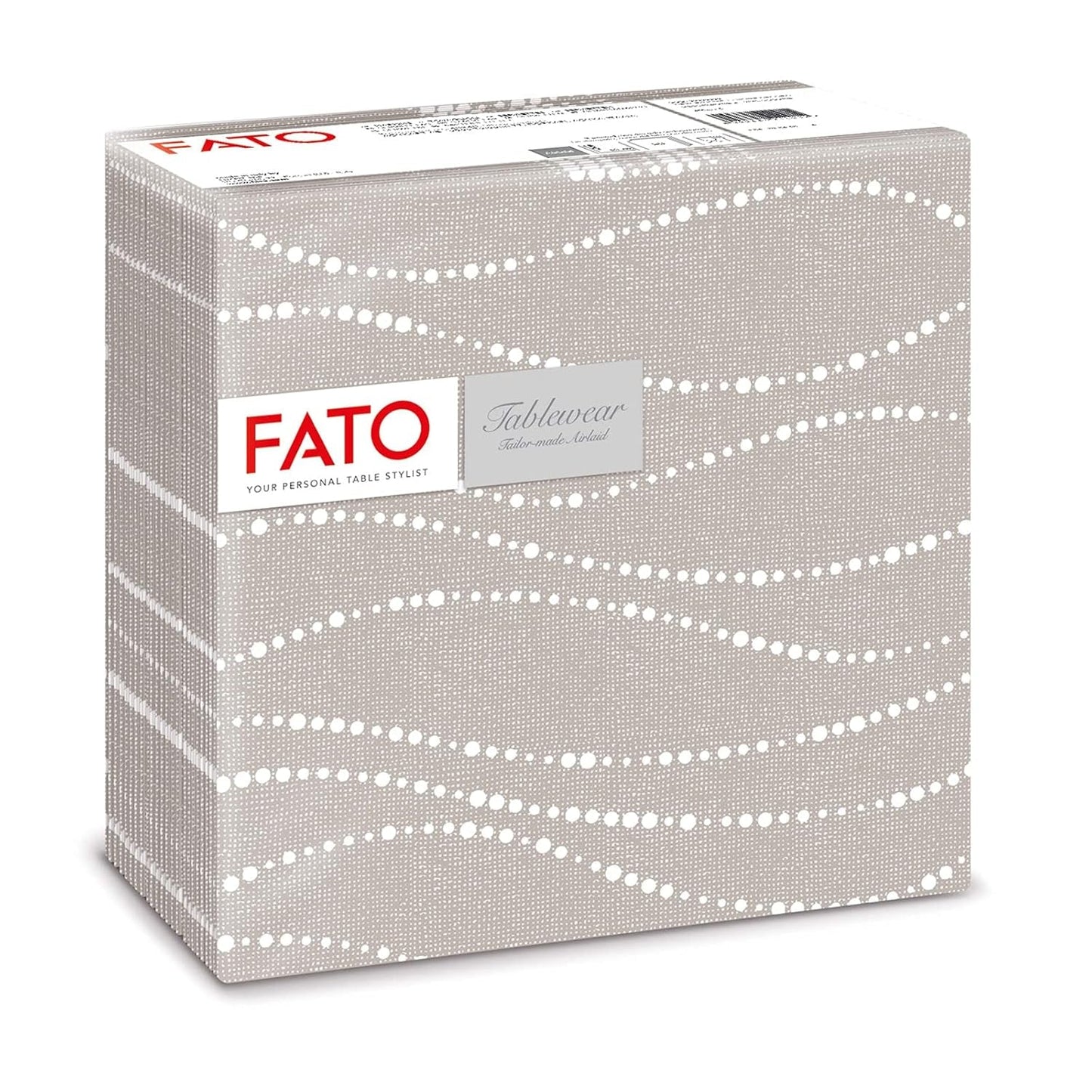 Fato - Trockenpapierservietten, Airlaid, Textileffekt, Packung mit 50 Servietten, 40X40 gefaltet im 4er-Format, Tropicana Decor