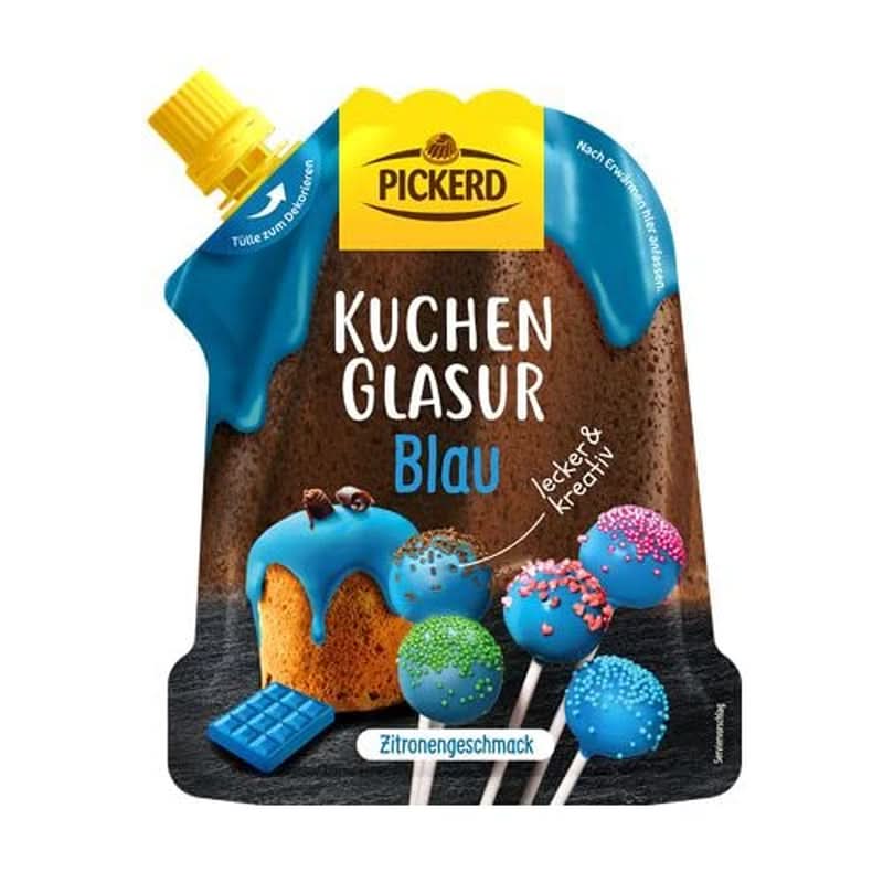 Kuchenglasur mit Zitronengeschmack, blaue Farbe, 125 Gramm Glasuren und Dekor Naty Shop Default Title