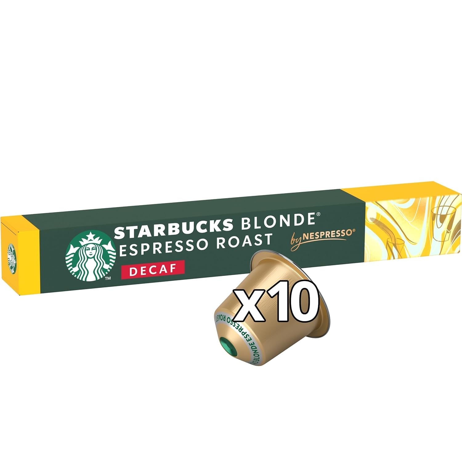 STARBUCKS Blonde Espresso Roast Entkoffeiniert von Nespresso, Helle Röstung, Kaffeekapseln 6 x 10 (60 Kapseln)