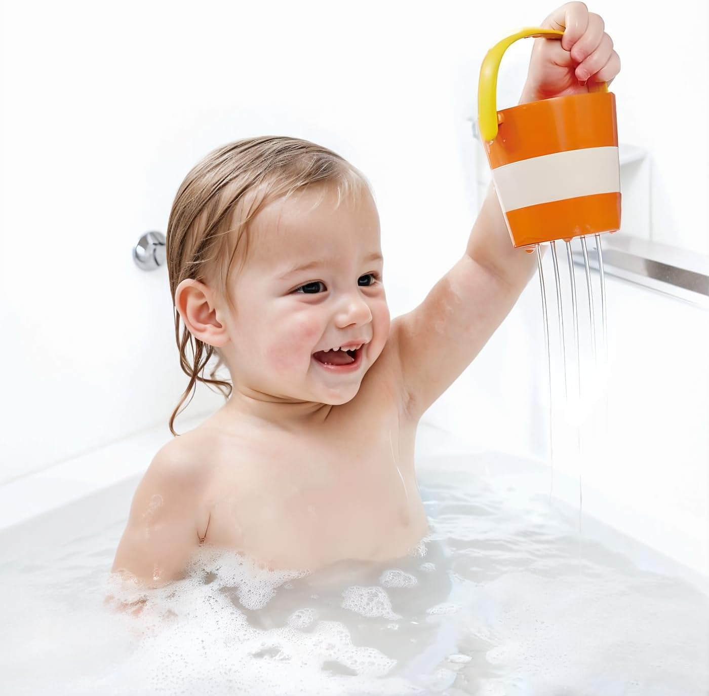 Hape Buntes Eimerset | Dreiteiliges Wasserrad-Badespielzeug für Kleinkinder, mehrfarbig Jucarii Bebe Naty Shop