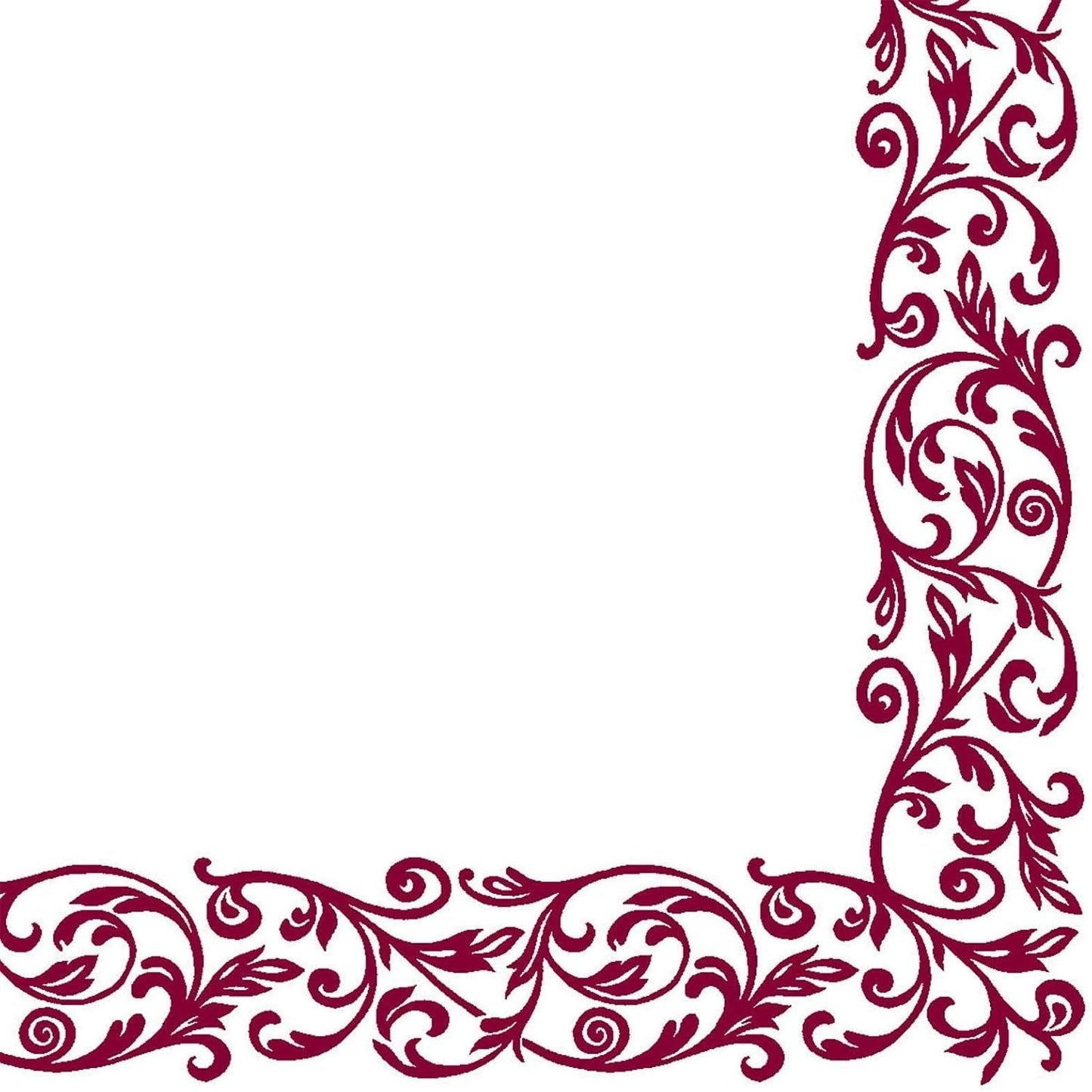Shoptoria Rob Bordo dunkelrote Servietten mit Ornamentmuster – Tischdekoration / Hochzeit – 50 x Faltservietten, 40 x 40 cm