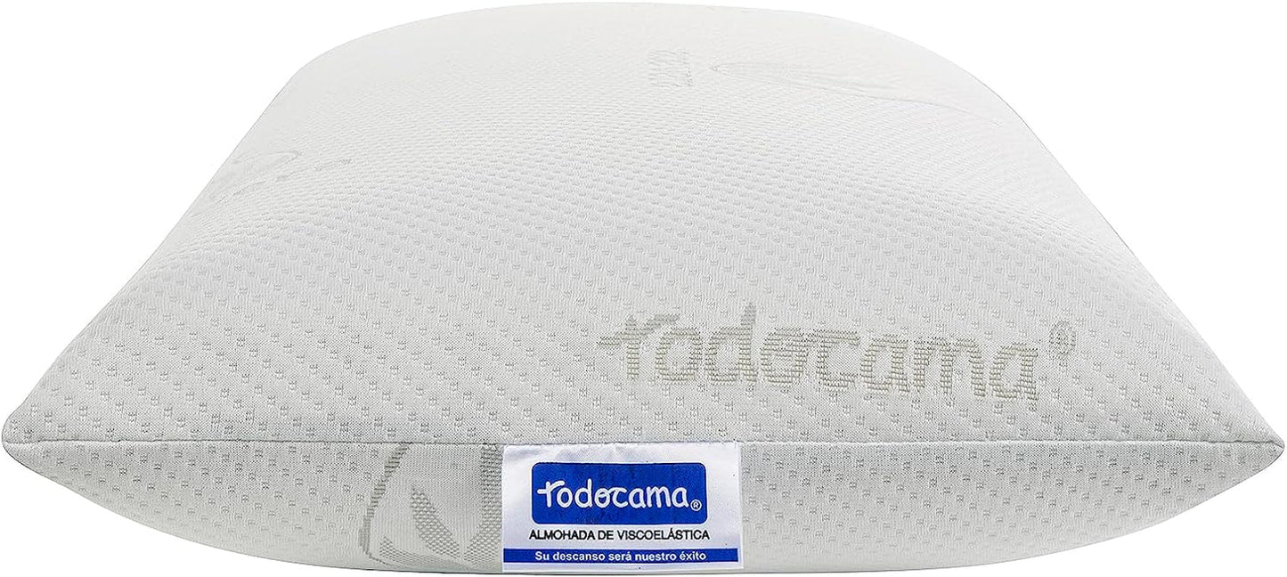 Todocama - Memory-Kissen, Aloe Vera, 2 Stück, 70 cm, weiß Naty Shop Standardkissen