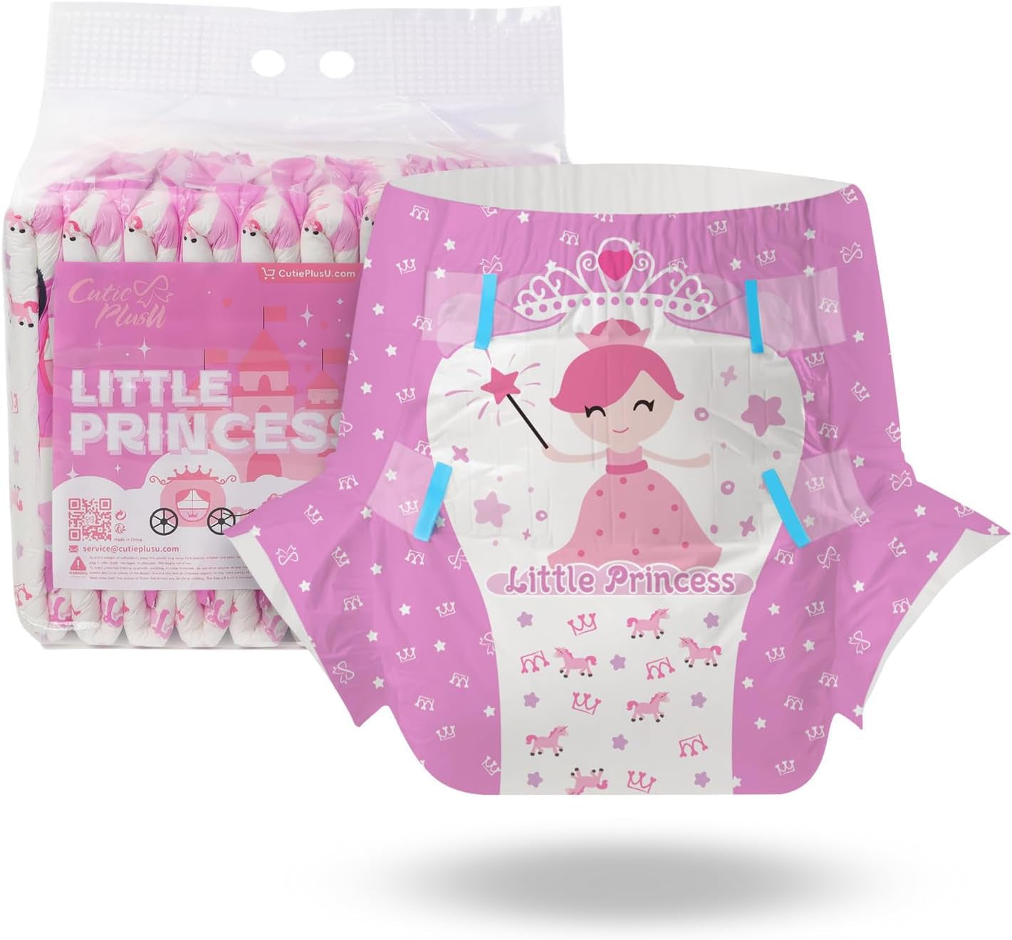 CutiePlusU Erwachsenenwindeln, 10er-Pack, Einweg-Blattwindeln für Damen und Herren, maximale Saugfähigkeit über Nacht – I Love Summer (mittlere Größe 71–96 cm)