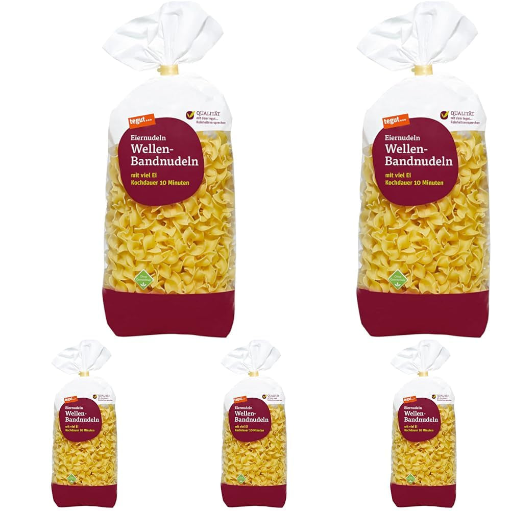 tegut... Eiernudeln Waves - Bandnudeln, 1 x 500 g