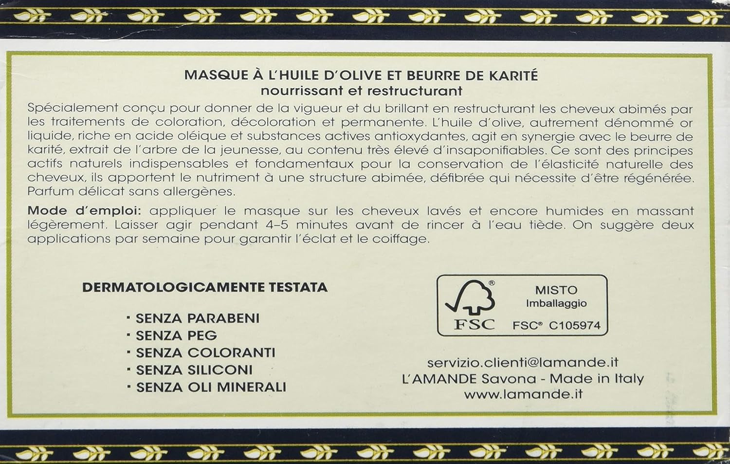 Olivaöl-Gesichtsmaske – 300 ml Naty Shop Haarmaske
