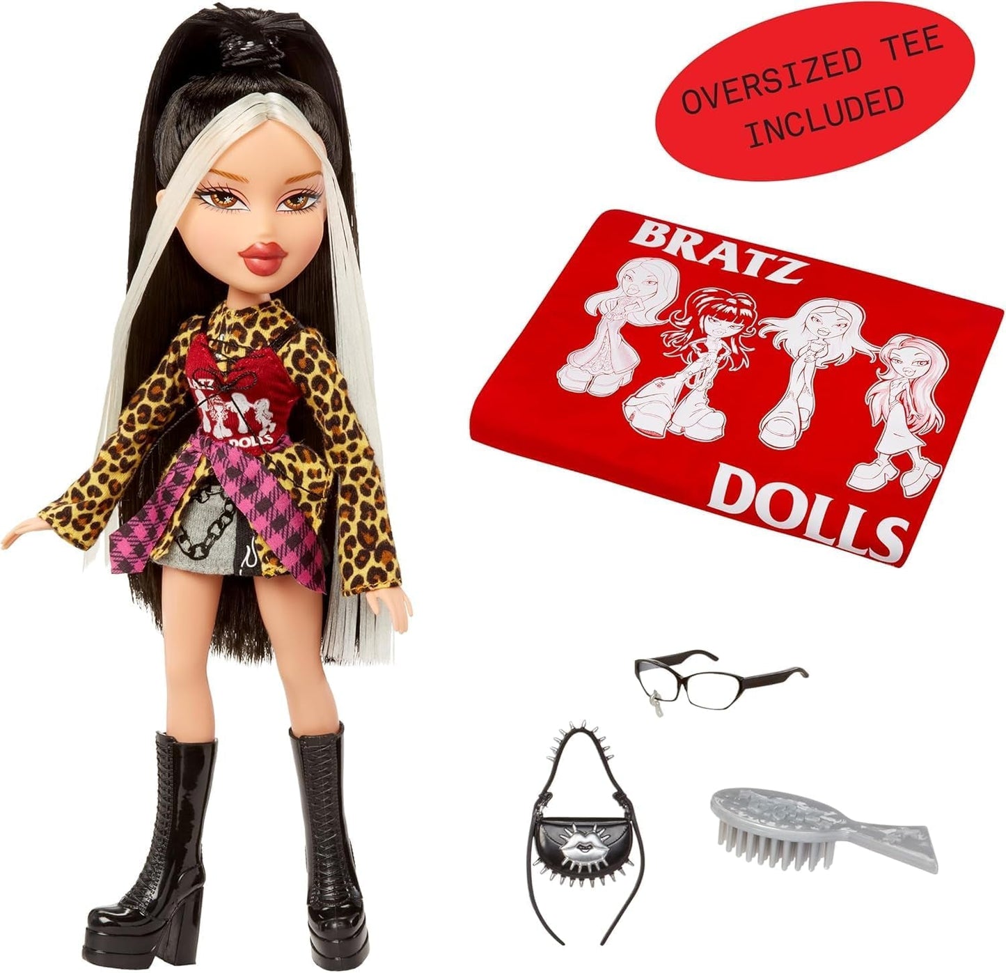 Bratz Stylin' Jade, modische Puppe im T-Shirt-Stil, inklusive Zubehör, süßes Mädchenspielzeug