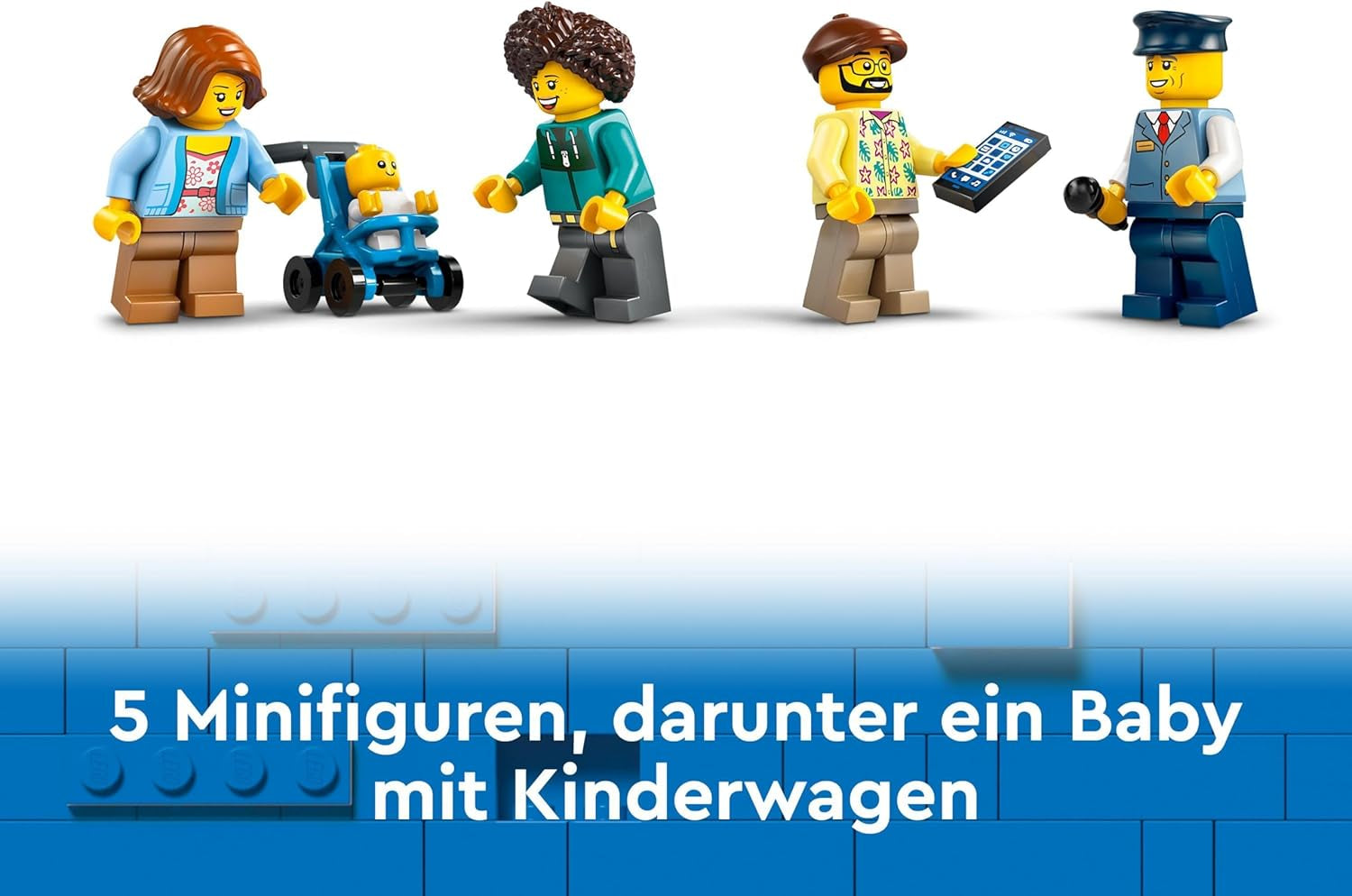 LEGO City Doppeldeckerbus, Doppeldecker-Spielzeugbus, Fahrzeugset für Mädchen und Jungen ab 7 Jahren, enthält 5 Figuren, darunter ein Baby im Kinderwagen 60407 Bausets Besuchen Sie den LEGO-Store
