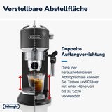 De'Longhi Dedica Style EC 685.B – Espressomaschine mit Siebträger, Espressomaschine mit professionellem Milchaufschäumer, nur 15 cm breit, für gemahlenen Kaffee oder ESE-Kapseln, 1 l Wassertank, schwarz
