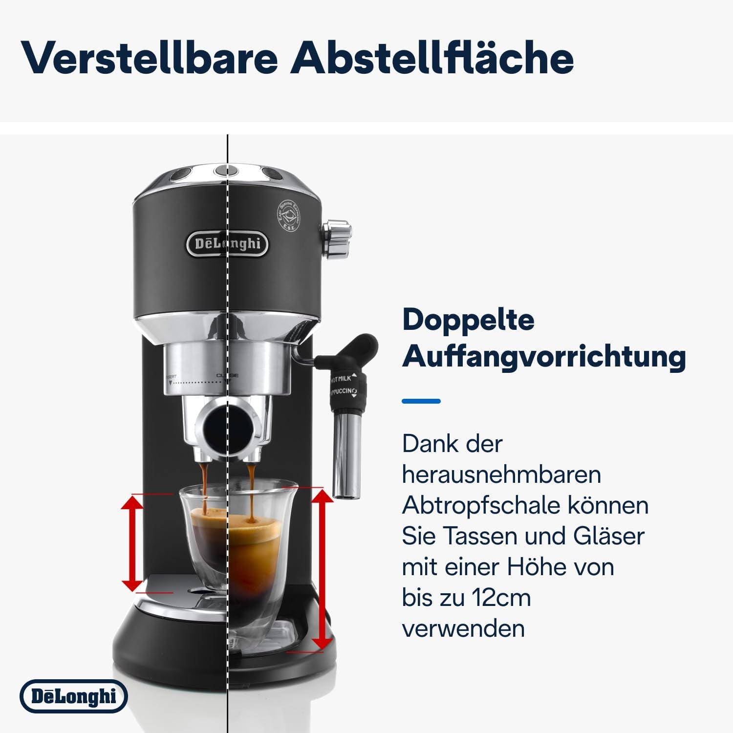 De'Longhi Dedica Style EC 685.B – Espressomaschine mit Siebträger, Espressomaschine mit professionellem Milchaufschäumer, nur 15 cm breit, für gemahlenen Kaffee oder ESE-Kapseln, 1 l Wassertank, schwarz