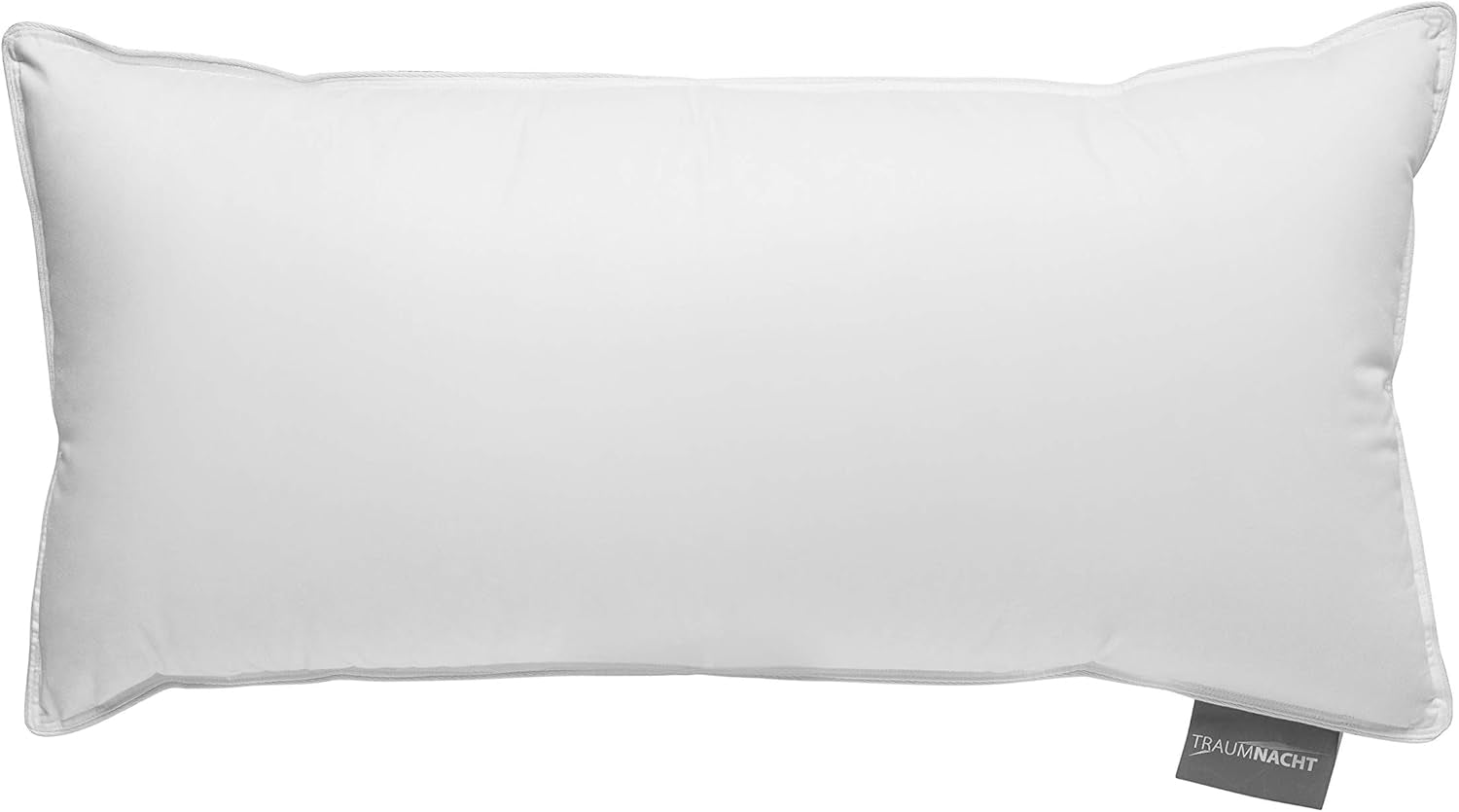 Traumnacht Komfort-Daunenkissen mit hochwertiger Daunenfüllung und fusselbeständigem Bezug aus 100 % Baumwolle, Öko-Tex zertifiziert, 80 x 80 cm, produziert nach deutschem Qualitätsstandard Naty Shop Standardkissen Dreikammerkissen - 40 x 80 1 Stück (1 Packung)