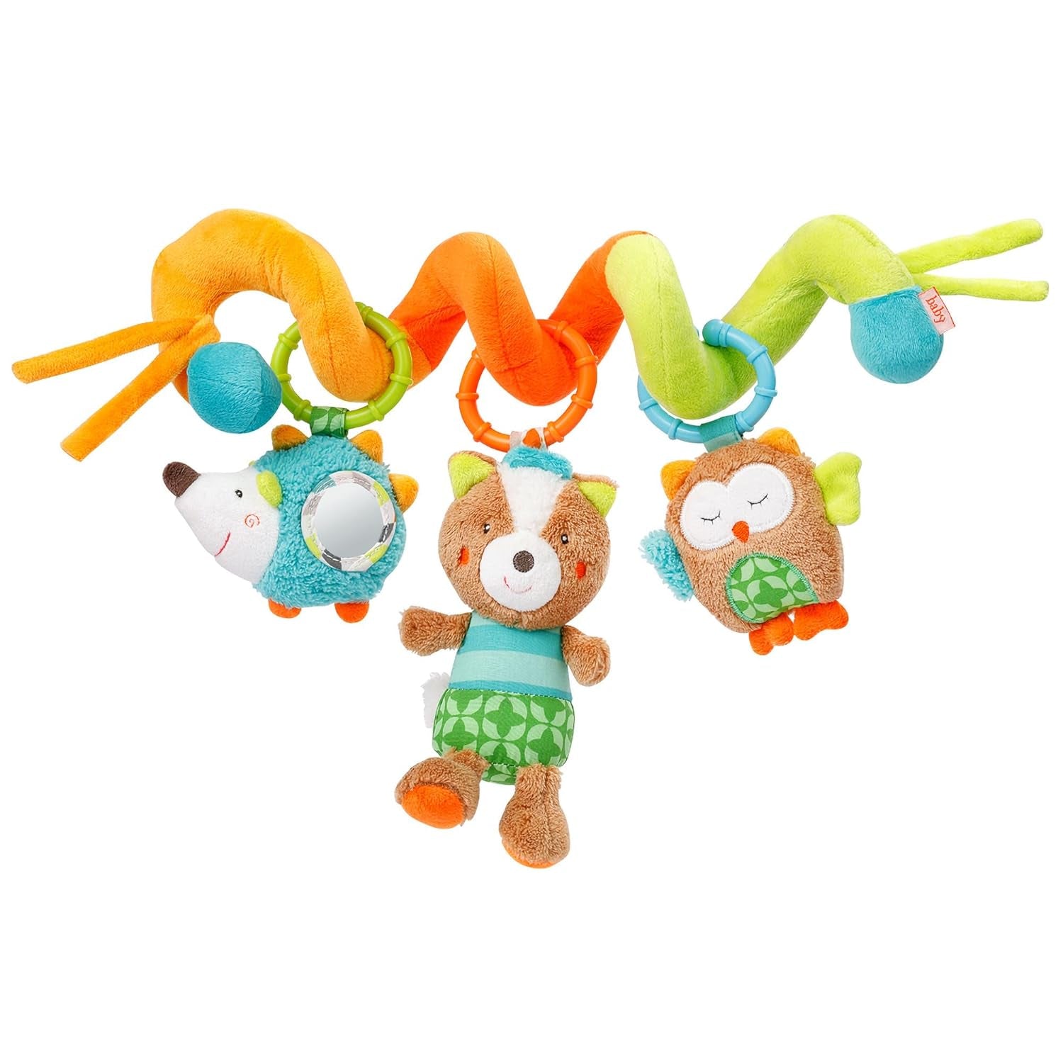 Fehn Activity Spirale Schlafender Wald – Kinderwagenspielzeug zum Anfassen und Festhalten – Babyspielzeug für Bett, Laufstall, Kinderwagen und Autositz – Motorikspielzeug für Babys und Kleinkinder ab 0+ Monaten Bebe Naty Shop Spielzeug Schlafender Wald
