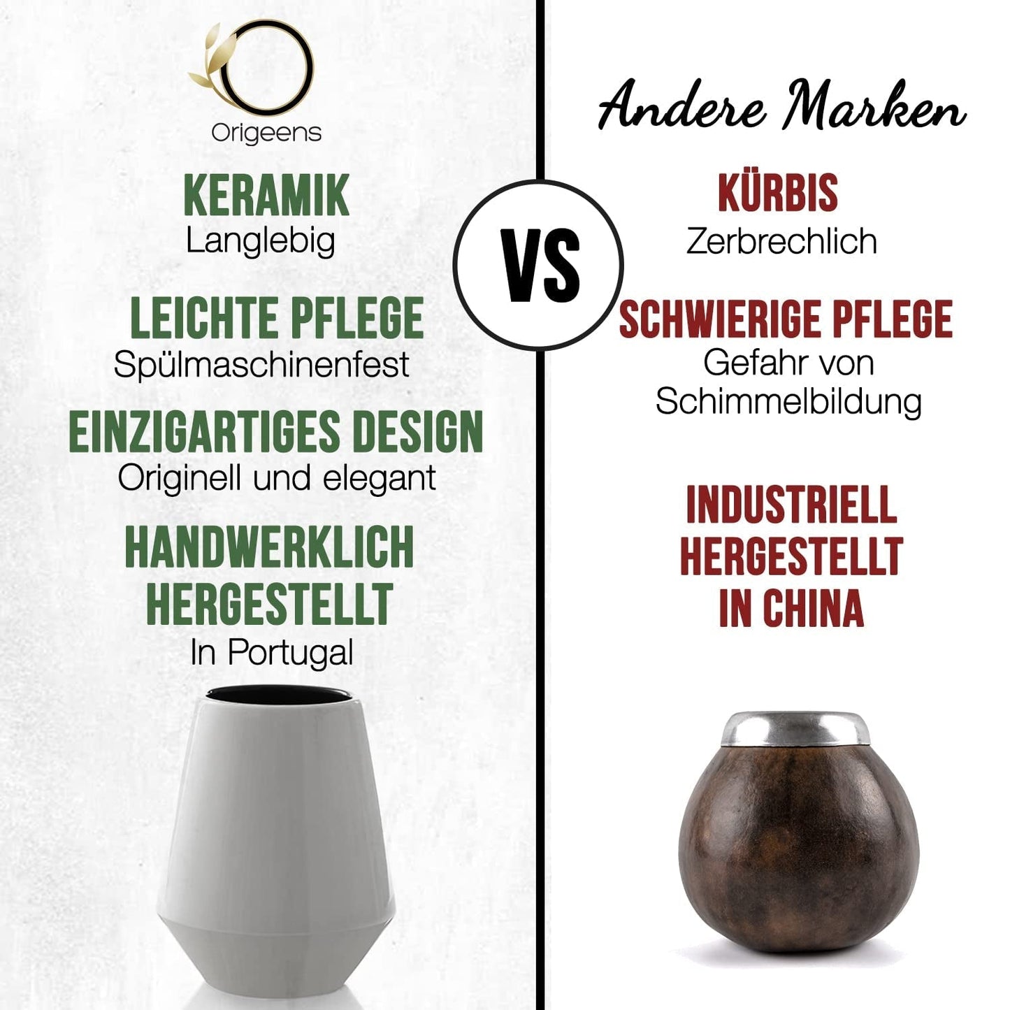 ORIGEENS MATE-TEE-SET Mit portugiesischer Mate-Tasse, Bombilla und BIO-Yerba-Mate-Tee – Originelles Geschenkset