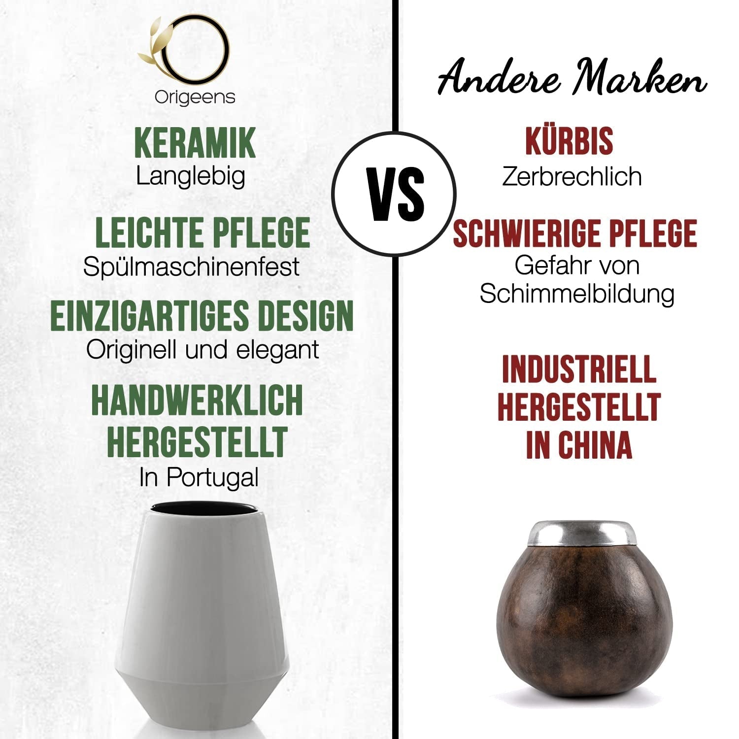 ORIGEENS MATE-TEE-SET Mit portugiesischer Mate-Tasse, Bombilla und BIO-Yerba-Mate-Tee – Originelles Geschenkset
