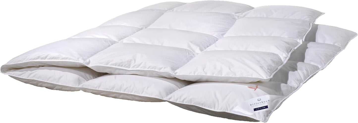 Billerbeck Daunendecke – E04 Gold Edition – Sommerdecke – 135 x 200 cm echte Daunendecke – leichte Sommerwärmestufe Bettdecken und Steppdecken Naty Shop