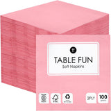 Table Kind 100 weiße weiche Servietten in Großpackung, hochwertige Servietten für Party, Catering und den täglichen Gebrauch, FSC, nachhaltig und recycelbar, hergestellt in der EU | 2-lagig | 33 cm