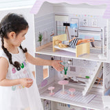 Teamson Kids Olivias Little World Riesenpuppenhaus mit 16 Puppenzubehör, Holzpuppenhaus mit Möbeln, 3-stöckig, Kinderpuppenhaus für 12 Zoll/30 cm Puppen, ab 3 Jahren Naty Shop Puppenhäuser