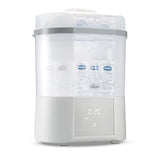 Modularer Chicco-Sterilisator mit Trocknungsfunktion, Babyflaschen-Sterilisator, Beißring und Schnuller mit automatischem Stopp, mikrowellengeeignet, geeignet zum Sterilisieren von bis zu 6 330-ml-Flaschen