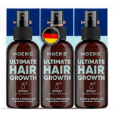 MOÉRIE Ultimate Mineral Hair Growth Spray für längeres, dickeres und volleres Haar – mit Biotin und Koffein – vegane Haarprodukte, frei von Parabenen, alle Haartypen, kehrt Haarausfall um – 2-Monats-Vorrat. Haarpflege Naty Shop, 3er-Set