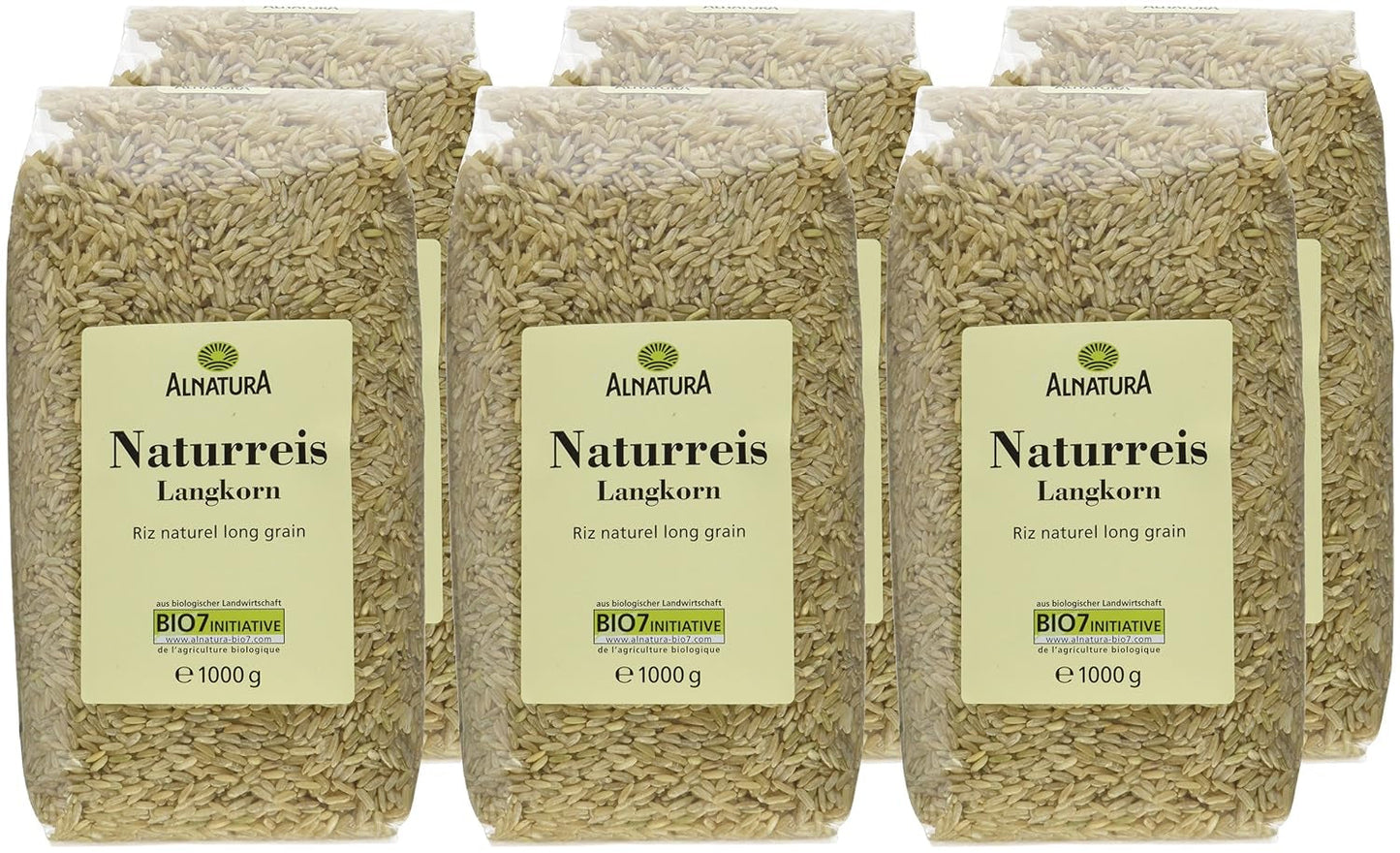 Bio-Langkorn-Naturreis 6er-Pack (6 x 1 kg)