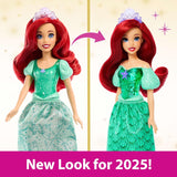 Mattel Disney Princess Ariel Puppe, langes Styling-Haar, positionierbar, abnehmbare Schuhe und Stirnband, Disney-Geschenke, Spielzeug für Kinder ab 3 Jahren, HLW10