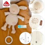 Fehn Spieluhr Baby Einschlafhilfe Schaf – Plüschtier mit Aufsatz – Einschlafhilfe Lied „Brahms Wiegenlied“ – Kinderspielzeug für Reisen und Zuhause – Musikspielzeug für Babys und Kinder Bebe Naty Shop Toys