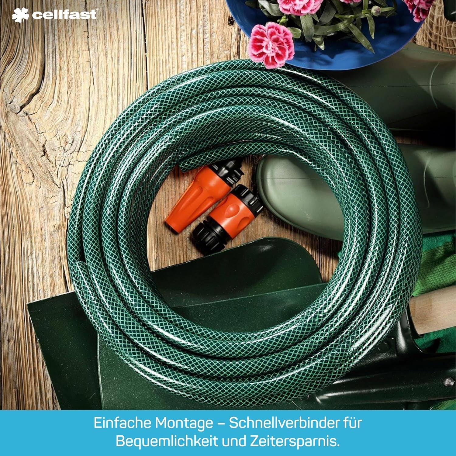 CELLFAST Sprinkler-Set, Gartensprinkler, Rasensprinkler für Blumen und Pflanzen, Schnellanschluss, wirtschaftlich