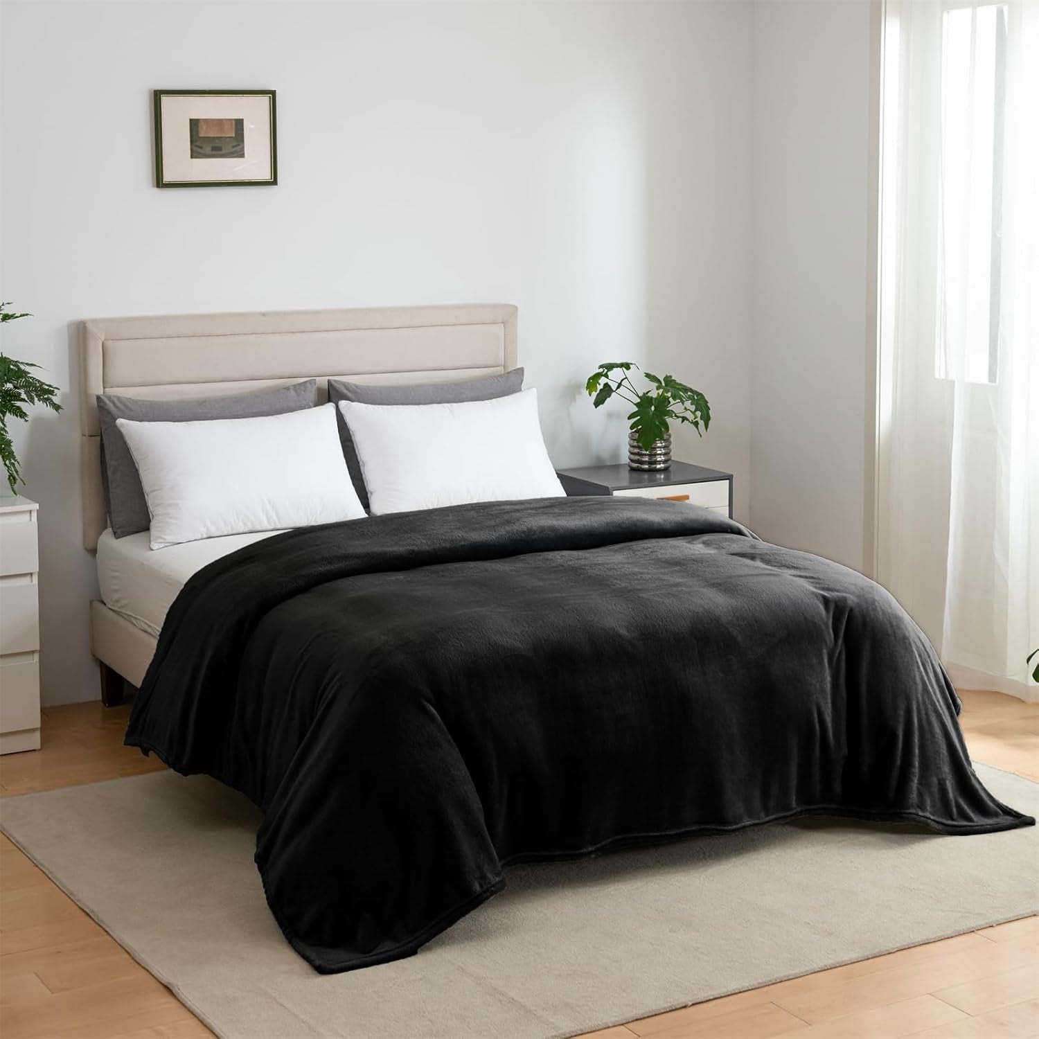 Good Nite kuschelige Decke, flauschige Decke, Bettdecke, Sofadecke, XL, Wohndecke, Fleecedecke, 150 x 200 cm, Schwarz, weiche warme Decken, flauschige Decke, Betten und Decken, Good Nite