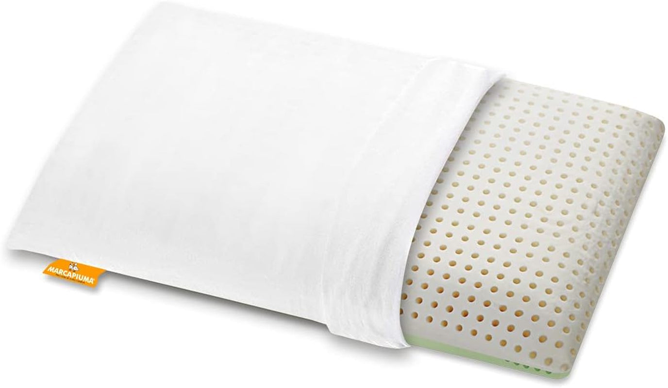 Orthopädisches Nackenstützkissen – Bio-Aloe – viskoelastisches Aloe Vera-Kissen, 14 cm hoch, Bezug aus 100 % Baumwolle, Visco-Kissen – Memory-Schaum-Kissen – hergestellt in Italien. Naty Shop Standard-Kissen