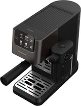 Siebträger-Espressomaschine GRUNDIG KSM 5330 mit integriertem Milchbehälter, Leistung 1628 W, Pumpendruck 15 bar, Doppeldüse, farbiges Touch-Display, BrewSense, CreamyPro, Edelstahl dunkel/Schwarz