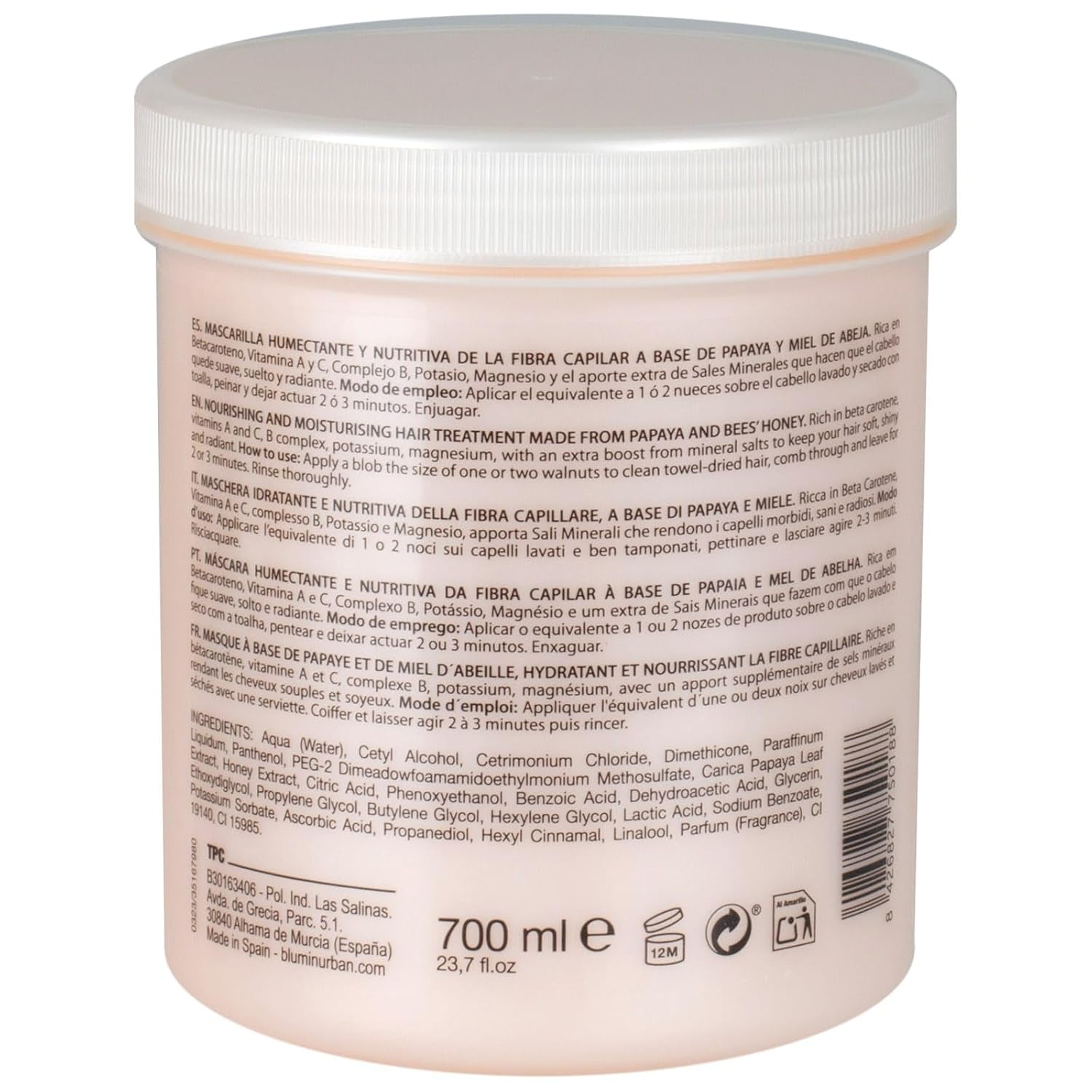 Haarmaske mit Papaya und Honig, 700 ml Naty Shop Haarmaske
