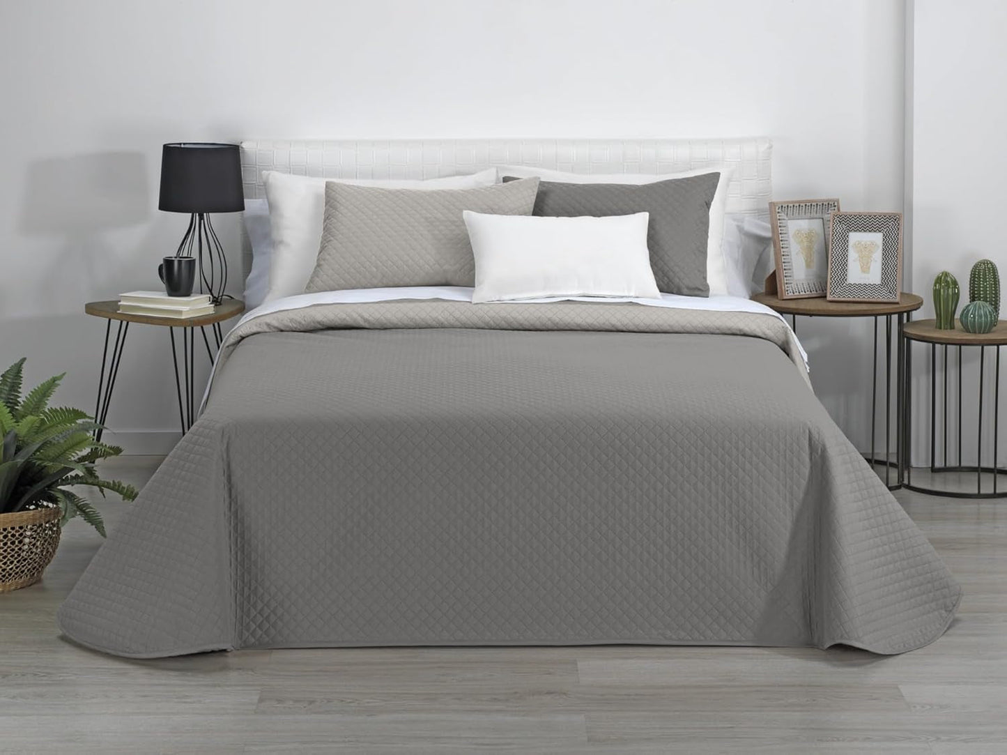 AVA | Wende-Boutique-Steppdecke | Für alle Jahreszeiten | Farbe - Beige/Taupe | Für 140/150/160 cm breite Betten. Bett. (250 x 270 cm. Ancho X Alto) | Steppdecke Quilts und Quilts Naty Shop Standardtitel