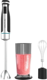 Cecotec Handmixer Powergear 1500 – Klingen aus Titanbeschichtung, 21 Geschwindigkeitsstufen, 1500 W, inklusive Glas mit Deckel. (Schwarz Und Edelstahl, XL) Kitchen Naty Shop 2 Zubehörteile