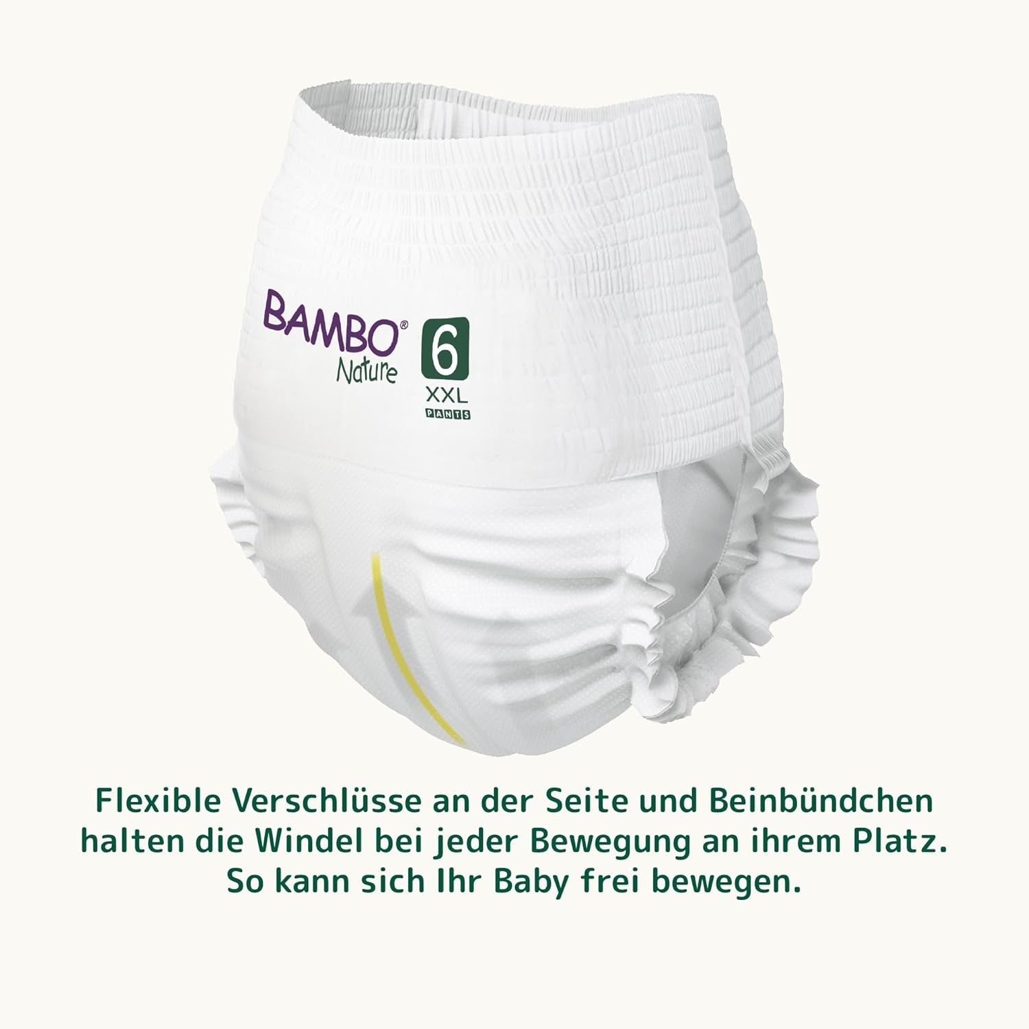 Bambo Nature Babywindeln, Größe 6 (15+ kg) – Monatsbox mit 90 Stück | Säuglingswindeln mit verbessertem Auslaufschutz | Maximaler Komfort und Freiheit für aktive Kinder | Dermatologisch getestete Windeln