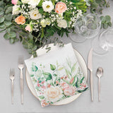 PAW - 3-lagige Servietten (33 x 33 cm) I 20 Stück I Perfekt für Geburtstage, Partys, Hochzeiten, Kommunionen und Feiertage I Farbige Papierservietten – Blumen, Rosen I Farbe: Floral Moments (2er-Pack)