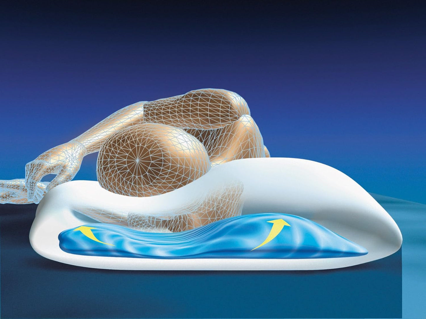 Mediflow The Original 5008 50 x 70 cm Wasserkissen mit Viscoschaum, weiß, einzeln, 1 Stück (1 Packung) Naty Shop Standardkissen