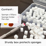 100 Stück Nail Art Schwamm Mit Metallgreifer, Sponge Brush Applicator, Sponge Nagel Pinsel, Nageldesign Zubehör Schwammpinsel, Verwendet, Um Eine Vielzahl Von Gradient Nail Art Patterns Zu Ersetzen