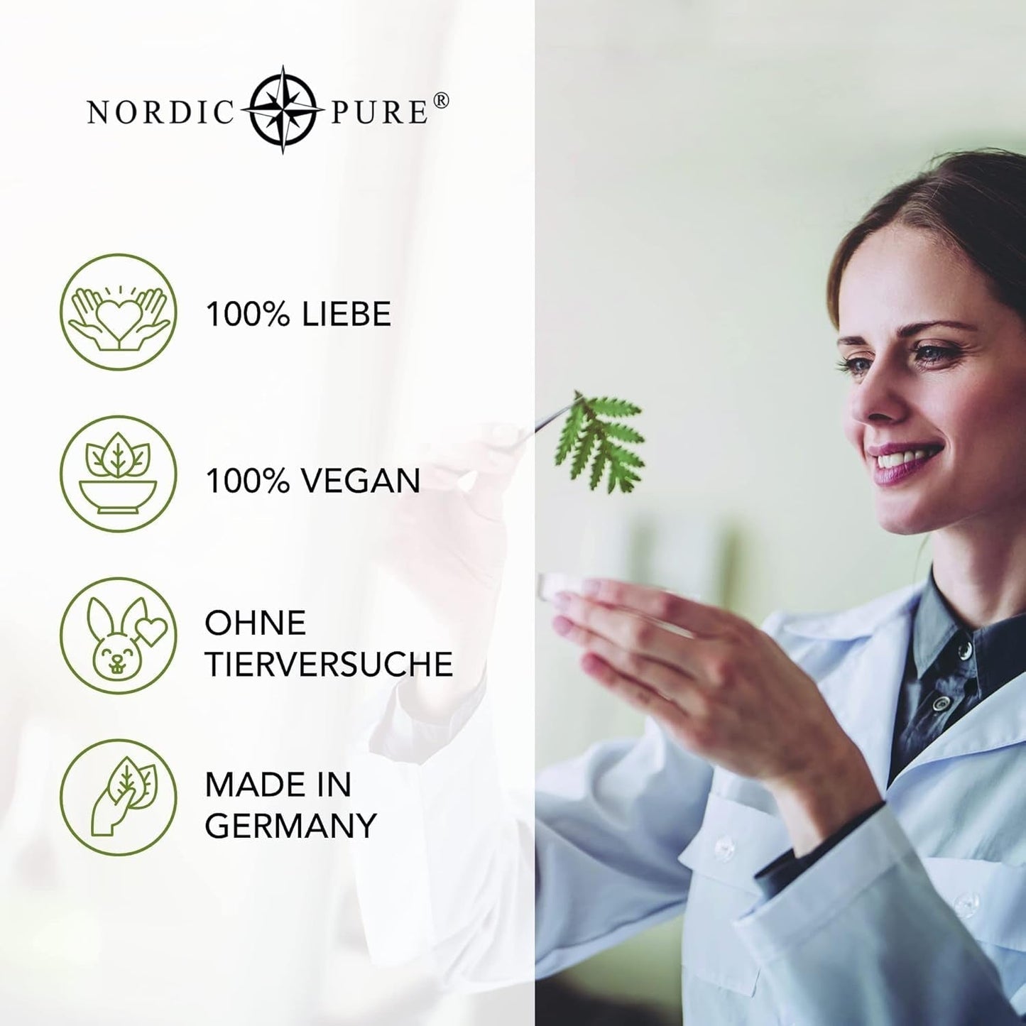 Haarkur mit Basilikumextrakt von Nordic Pure | Zur Pflege von dünnem, trockenem und brüchigem Haar | Kann Haarausfall vorbeugen 100 ml Naty Shop Haarpflege