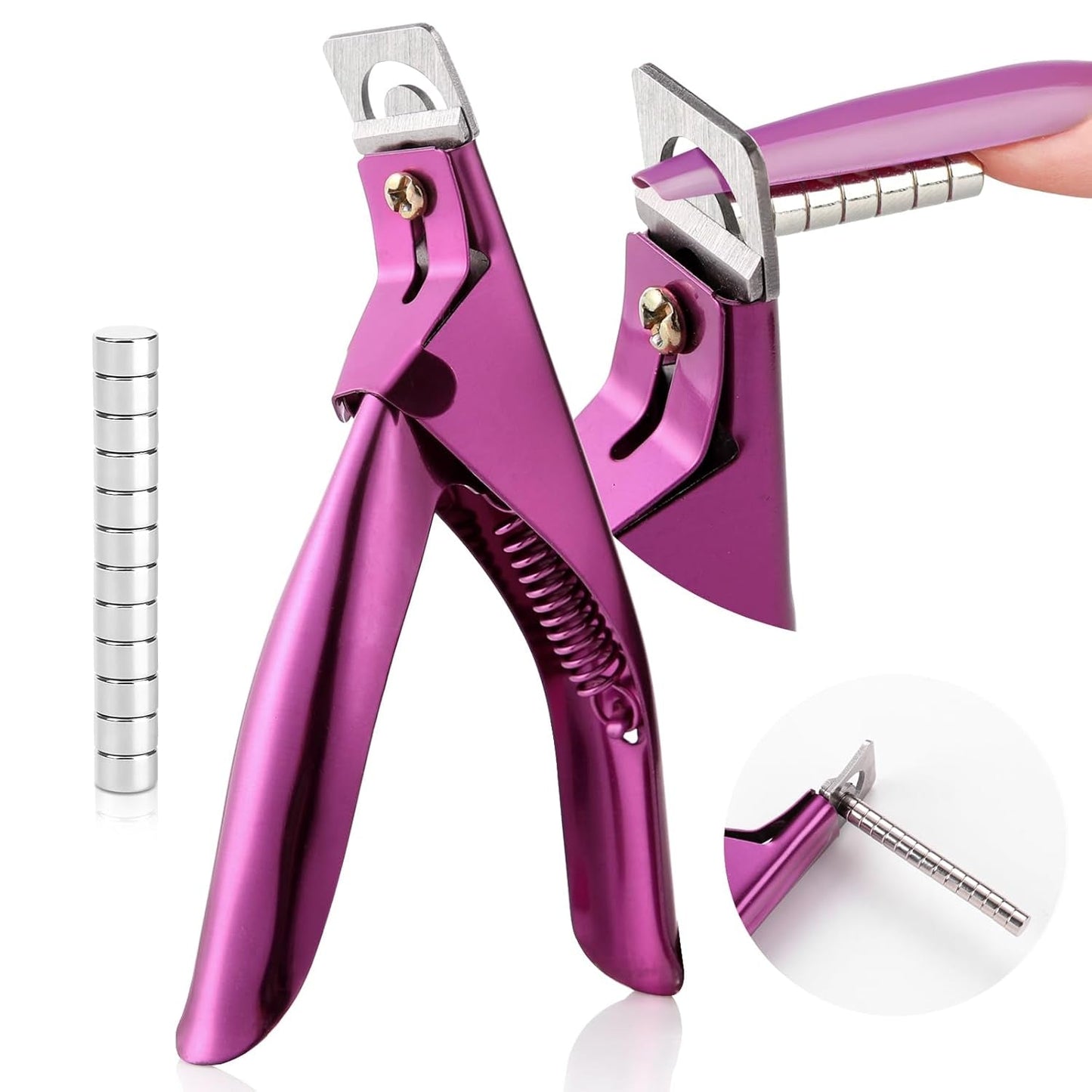 Saviland Nagel-Maniküre-Fräser, Schneider mit 15 Magneten, Gelnägel, Nageltrimmer, Maniküre-Nagelschneider für künstliche Nägel, Gelnägel, Acrylnägel, künstliche Nägel (rot rot)